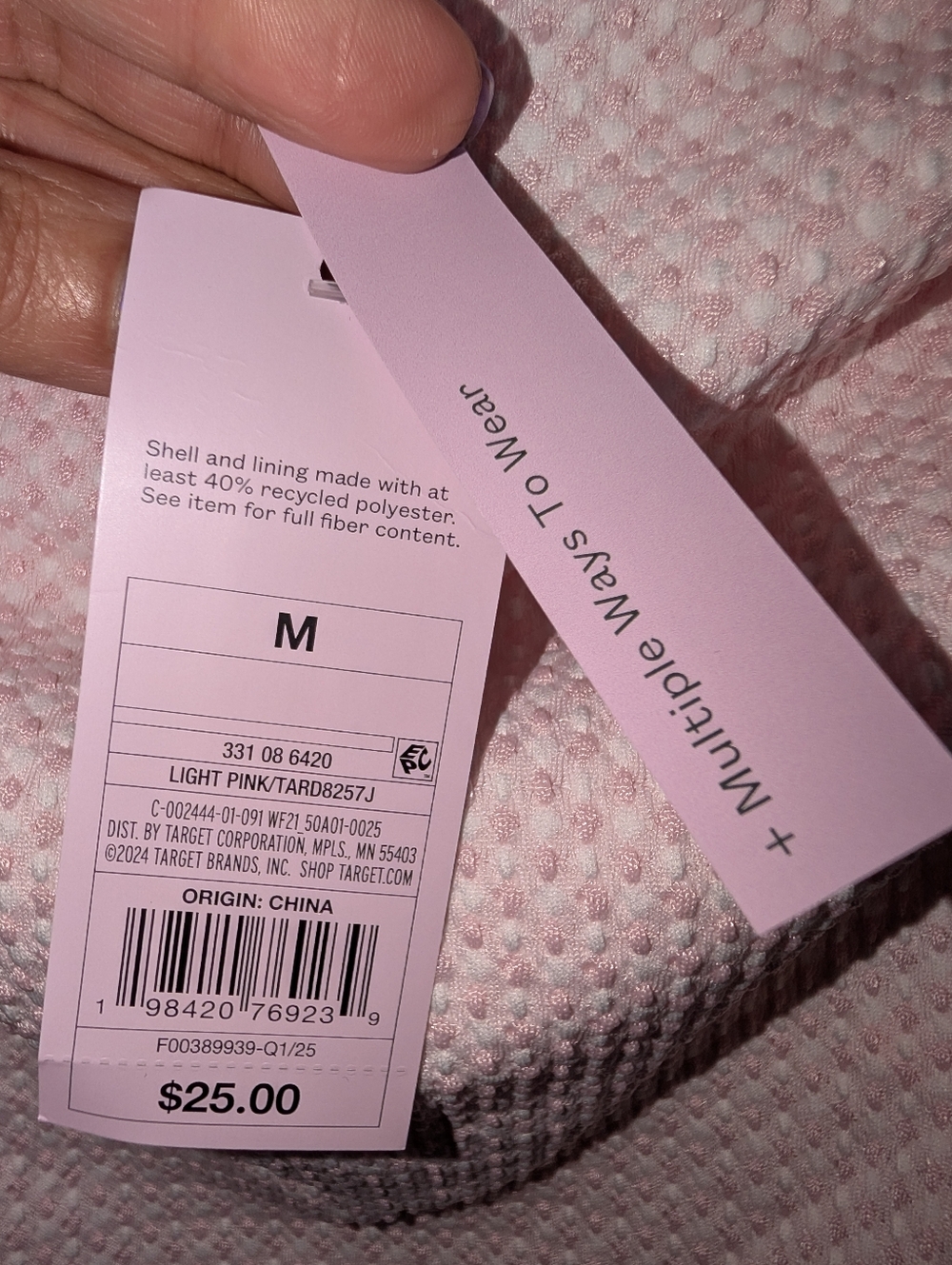 Wild Fable Pink Textured Women's Dress Size Medium NWT - Picture 6 of 8
